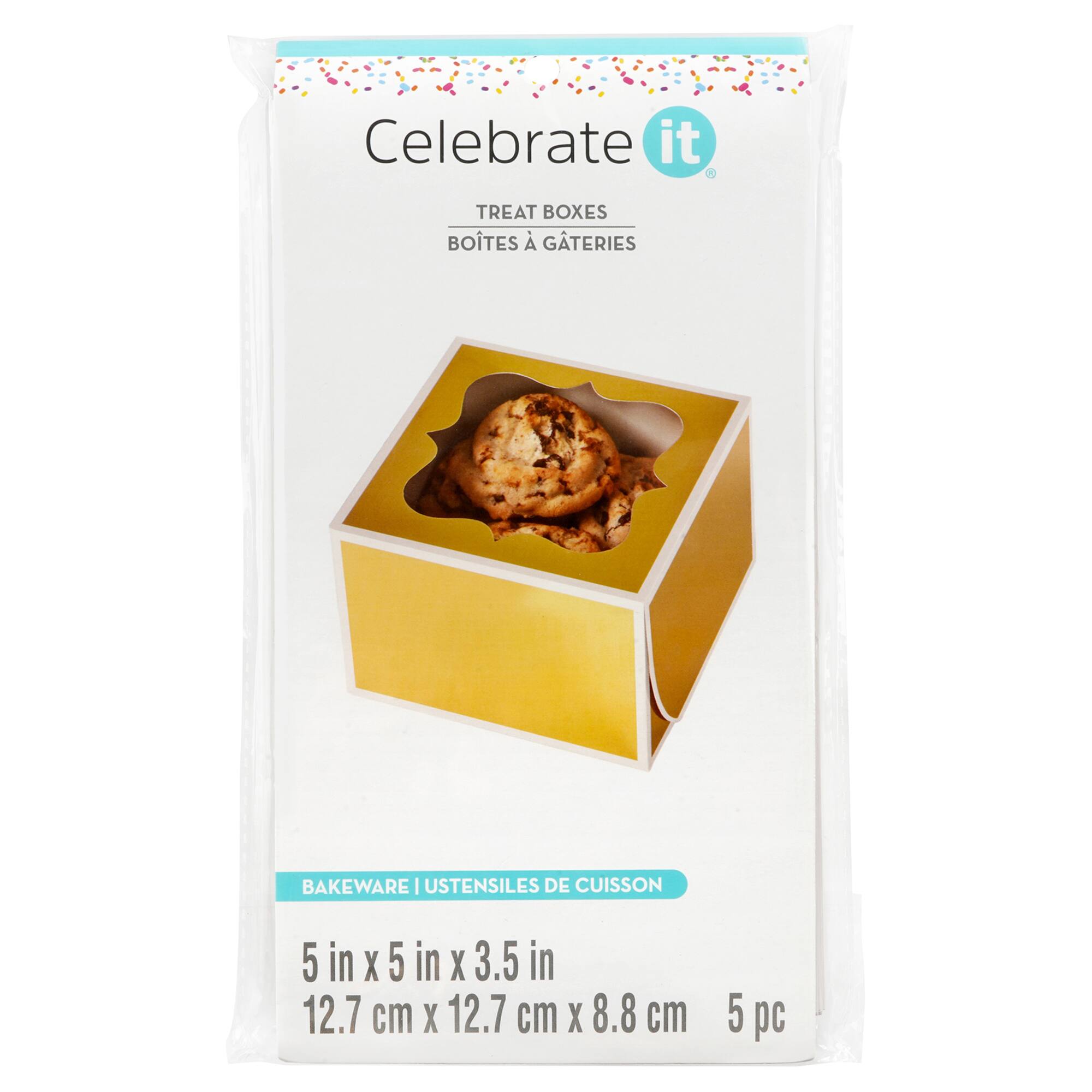 5" Gold Window Treat Boxes by Celebrate It®, 5ct.